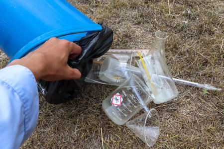 Chemical waste from the laboratory was discarded