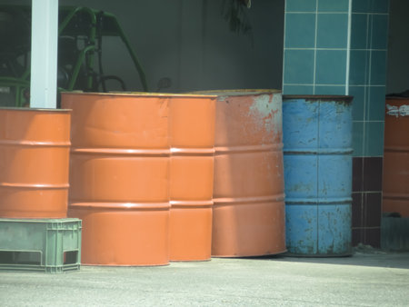 Old Chemical tank in the factory and dangerous