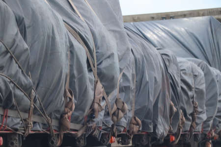 Raw material trucks to deliver in the industry and runningの写真素材