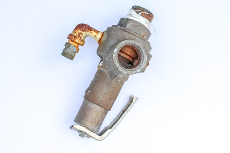 Safety valve of Boiler and white background