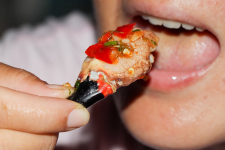 Eat hairy rock crab, fresh food from the seaの写真素材