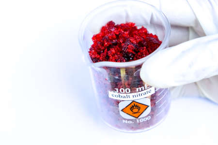 Cobalt nitrate, an oxidizing agent, is used in laboratories and industryの写真素材