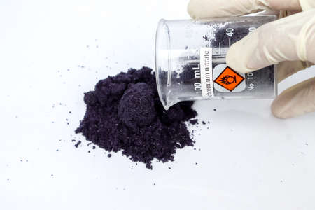Chromium nitrate, an oxidizing agent, is used in laboratories and industryの写真素材