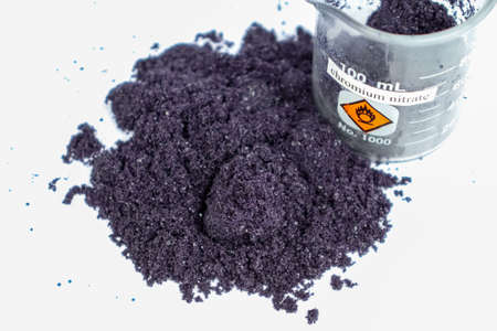 Chromium nitrate, an oxidizing agent, is used in laboratories and industryの写真素材