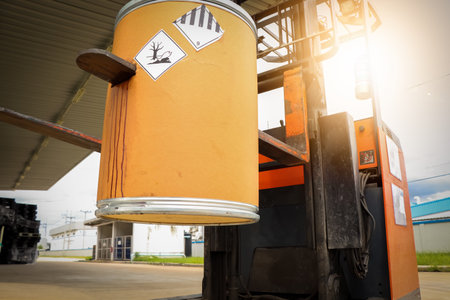 A forklift accident hits a dangerous chemical tank in factory