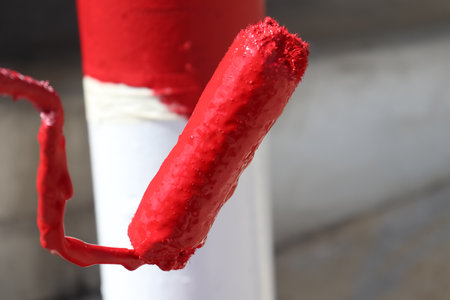 Red color for the paint job in the industryの写真素材