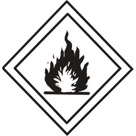 illustration, flammable chemical symbol on white background , warning symbolの写真素材