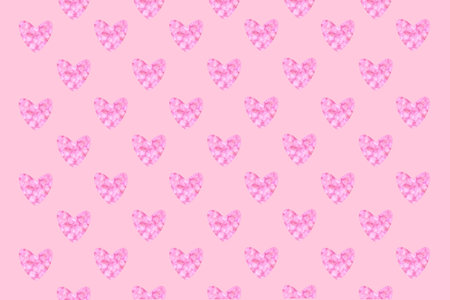 heart shaped illustration, valentine's day card and bokeh on background