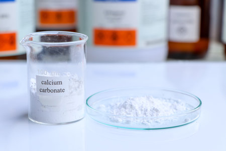 Calcium Carbonate powder is used in laboratory or in the industry