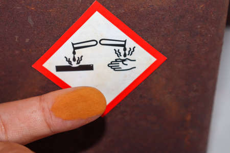 Red rust on the old metal surface ,Corrosive by chemical, corrosive chemical symbolの写真素材