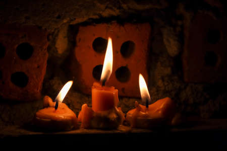 Candle light in the dark , Candle light background , religion and beliefの写真素材