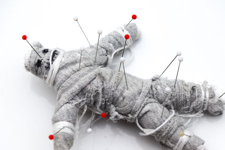 curse doll on background, religion and belief, magic dollの写真素材