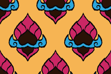 illustration ,Ikat printing textile pattern wallpaper, abstract for textile design