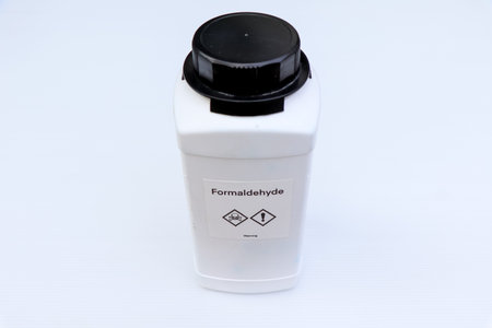 Formaldehyde in bottle, chemical in the laboratory and industryの写真素材