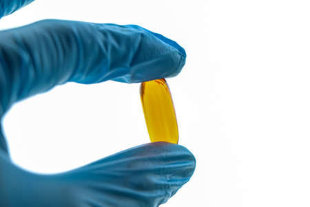 close up, Vitamin pills, food supplement for health or used to treat diseaseの写真素材