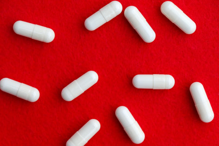 close up, Vitamin pills, food supplement for health or used to treat diseaseの写真素材