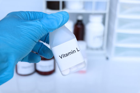 Vitamin L pills in a bottle, food supplement for health or used to treat diseaseの写真素材