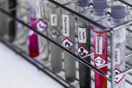 chemical and symbol in test tube , chemical used in laboratory or industry