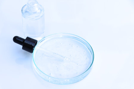 white liquid or raw material for skin care product, Serum products or natural chemicalの写真素材