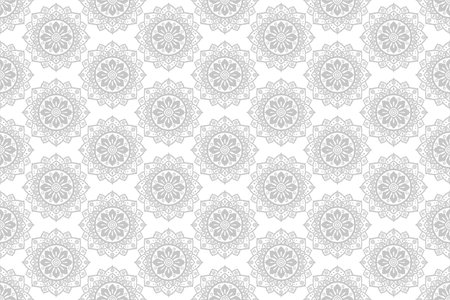 Illustrations, tribal pattern design, wallpaper printing or textile, line abstractの写真素材