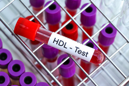 NDL test to look for abnormalities from blood,  blood sample to analyze in the laboratory, blood in test tubeの写真素材