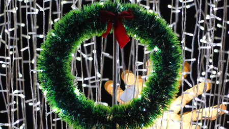 bokeh of lights on the christmas background, wallpaper background