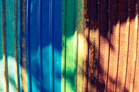 Red rust on the old metal surface, pattern or backgroundの写真素材