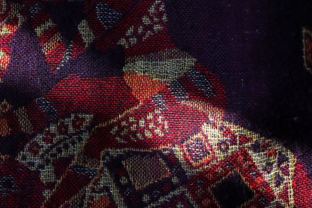 Tribal Asian ikat pattern, wallpaper printing or textile, line abstractの写真素材
