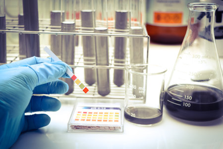 universal indicator paper, Litmus Paper of ph Value Measurement, laboratory inspection equipmentの写真素材