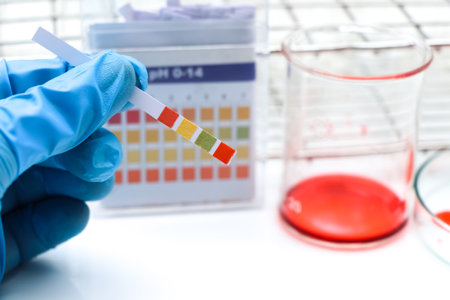 universal indicator paper, Litmus Paper of ph Value Measurement, laboratory inspection equipmentの写真素材