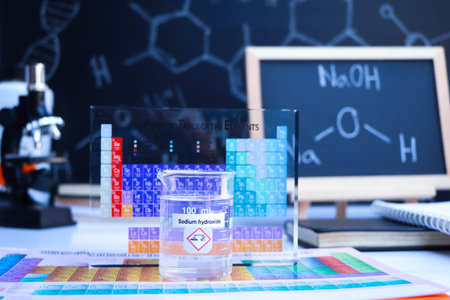 sodium hydroxide and periodic table of elements, learning in the laboratory