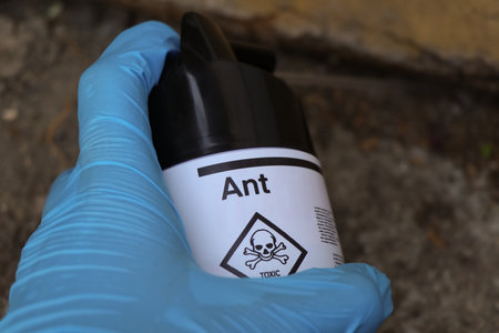 Spray chemicals to kill ant in the house, chemical kill ant productの写真素材