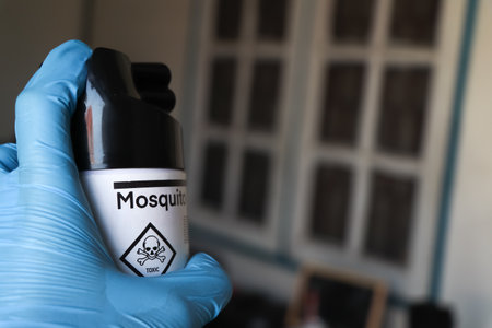 Spray chemicals to kill mosquito in the house, chemical kill mosquito productの写真素材