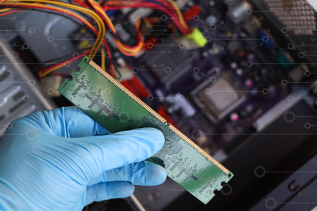 Electronic equipment parts are used to connect, computer hardware accessoriesの写真素材