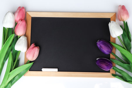 plastic flower for decoration, flowers on the background and free spaceの写真素材