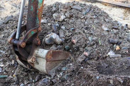 Garbage is throw away in nature and destroys the environmentの写真素材