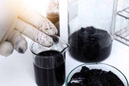 oil in container, Laboratory Quality Testing Concepts, Scientific experiments for industryの写真素材