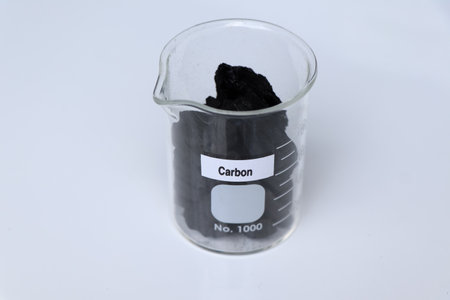 Carbon in container, Laboratory Quality Testing Concepts, Scientific experiments for industryの写真素材