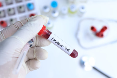 Smallpox test to look for abnormalities from blood, scientific experiment