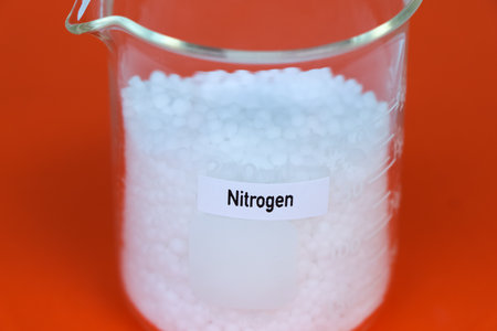 Nitrogen fertilizer, Experimenting with chemical fertilizers for agriculture, scientific experimentの写真素材