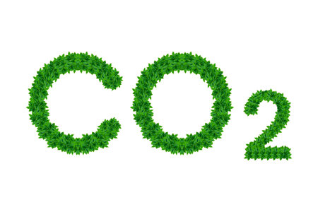 carbon dioxide and leaves and earth love concept, green leaves and carbon dioxideの写真素材