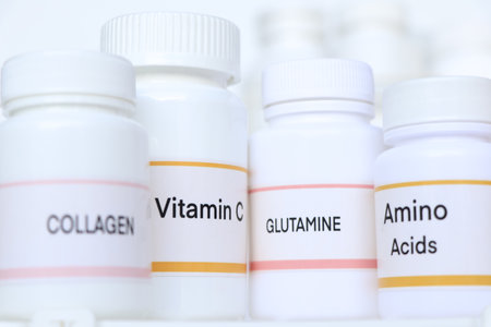 Amino Acids, Vitamin C, COLLAGEN in a bottle, Food supplements for health, Health and beauty productの写真素材