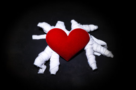 Magic doll and heart symbol, The concept of love and magic, Religion and beliefsの写真素材