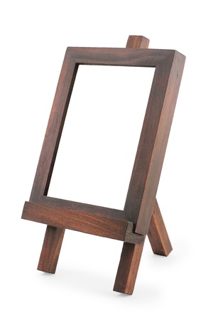 Wooden Easel Frame isolated on white.の写真素材