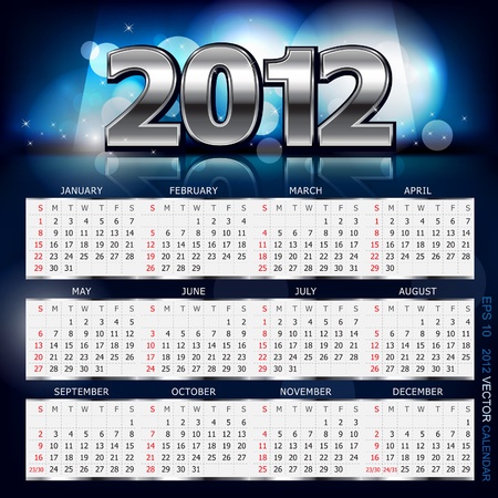 2012 Calendar. Vector Illustration. eps10. のイラスト素材