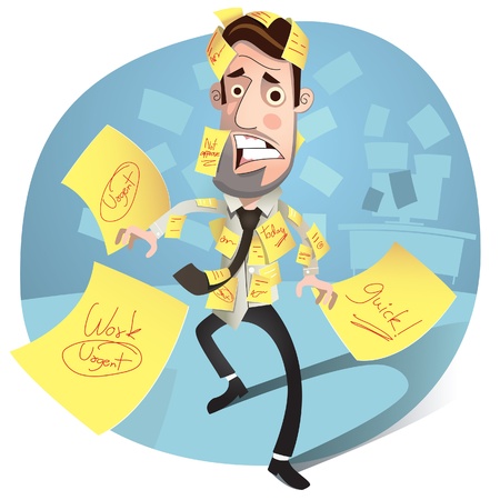 Business man having a stress  worried and Headache のイラスト素材