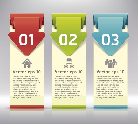 Colorful Origami Style Number Options Banner  のイラスト素材