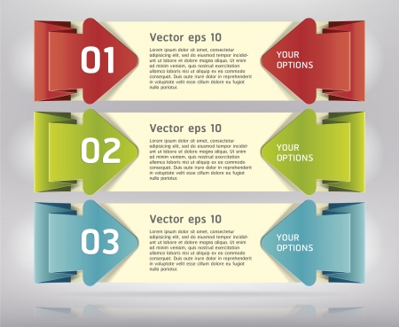 Colorful Origami Style Number Options Banner   のイラスト素材