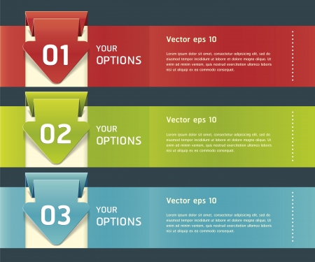 Colorful Origami Style Number Options Banner のイラスト素材