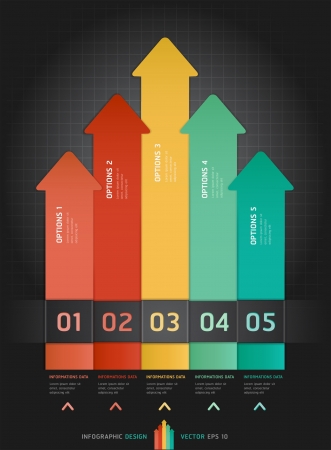 Colorful Infographics Number Options Banner   Card のイラスト素材